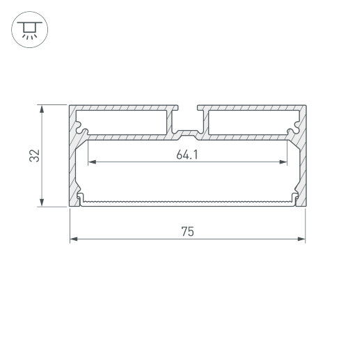 Профиль с экраном SL-LINE-7532-2000 ANOD (Arlight, Алюминий) - фото 4