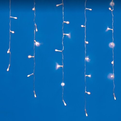 ULD-B20007-480-DTA-RC WARM WHITE IP44 Бахрома светодиодная, 20м, С пультом, 480 светодиодов, Теплый белый свет, Провод прозрачный - фото 1