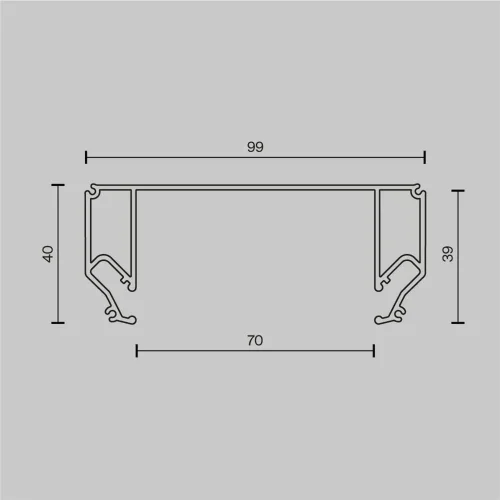 Алюминиевый профиль ниши скрытого монтажа в натяжной потолок 99x40 (Черный) - фото 3