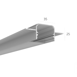 Алюминиевый LED профиль LINE 3525 FANTOM LT70 (с экраном) — 2500мм