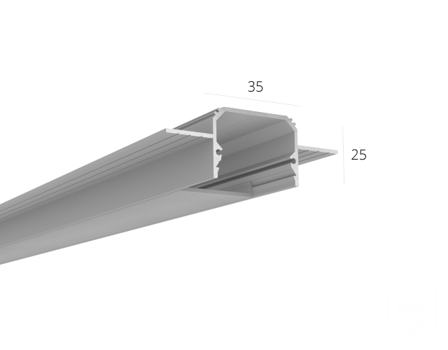 Алюминиевый LED профиль LINE 3525 FANTOM LT70 (с экраном) — 2500мм - фото 1