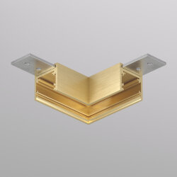 Угловой элемент для трека SHINE BASE 90° потолок-потолок, сатинированная латунь, алюминий, Denkirs TR5731-SB