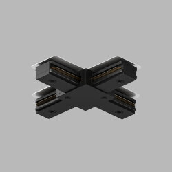 Соединитель для шинопровода X-образный, черный, Denkirs TR1104-BK