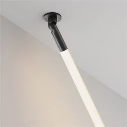 Шарнирное основание для накладного монтажа системы Shelf с вводом питания (Черный) C027CS-P-B