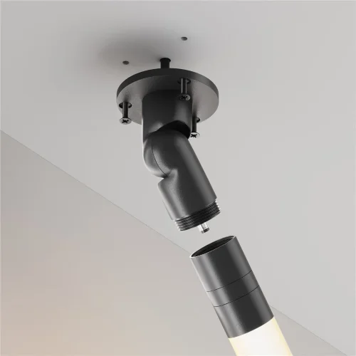 Шарнирное основание для накладного монтажа системы Shelf с вводом питания (Черный) C027CS-P-B - фото 4