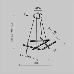 Подвесной светильник Line 2600-3500К 80Вт (Золото)
