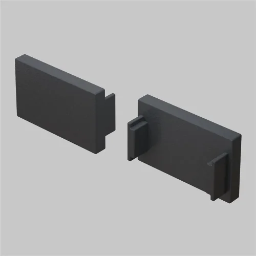 Заглушка для накладного/встраиваемого шинопровода, 2 шт. Basity, черный (Черный) - фото 2