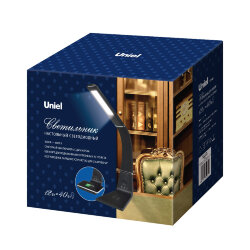 TLD-565 Black-LED-360Lm-3000-6000K-Dimmer-WR Светильник настольный, 12W, Сенсорный выключатель, Диммер, Беспроводное зарядное устройство, Черный