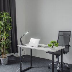 TLD-565 Black-LED-360Lm-3000-6000K-Dimmer-WR Светильник настольный, 12W, Сенсорный выключатель, Диммер, Беспроводное зарядное устройство, Черный