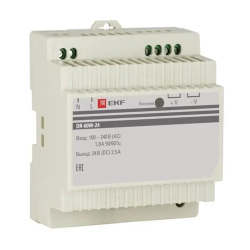 Блок питания 24В DR-60W-24 EKF dr-60w-24 - фото