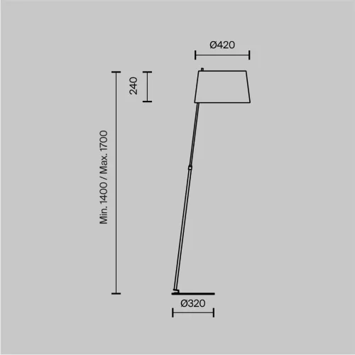 Напольный светильник (торшер) Bergamo E27х1 60Вт (Черный) - фото 4