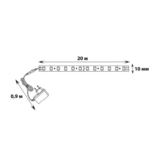 ULS-A01 20M-RGB-BT RRP24C01 Комплект светодиодной ленты c Bluetooth, 20м, RGB свет, Адаптер 24Вт, Контроллер с пультом в-к, TM Uniel - фото 4