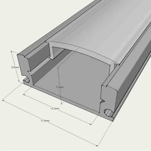 Алюминиевый профиль 551 (2000х16.8х7.3мм с рассеивателем) - фото II
