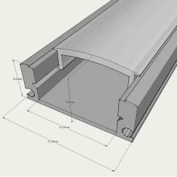 Алюминиевый профиль 551 (2000х16.8х7.3мм с рассеивателем)