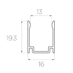 Профиль накладной алюминиевый для неона LC-LP-1916-2 Anod