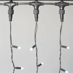 Гирлянда Занавес 2 x 2 м Белый 220В, 400 LED, Провод Черный Каучук 2,3мм, IP65