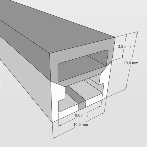 Cиликоновая оболочка T1010 S36 (10*10mm, трехстороннее свечение, pcb 6mm) - фото I