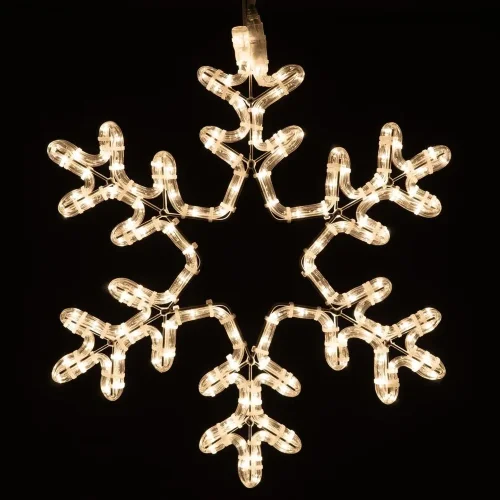 Светодиодная Снежинка &#171;Путеводная Звезда&#187; Ø0,5м Тепло-Белая, Дюралайт на Металлическом Каркасе, IP65. Фото 1.