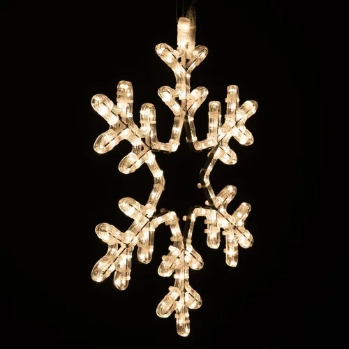 Светодиодная Снежинка &#171;Путеводная Звезда&#187; Ø0,5м Тепло-Белая, Дюралайт на Металлическом Каркасе, IP65. Фото 2.