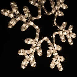 Светодиодная Снежинка &amp;#171;Путеводная Звезда&amp;#187; Ø0,5м Тепло-Белая, Дюралайт на Металлическом Каркасе, IP65