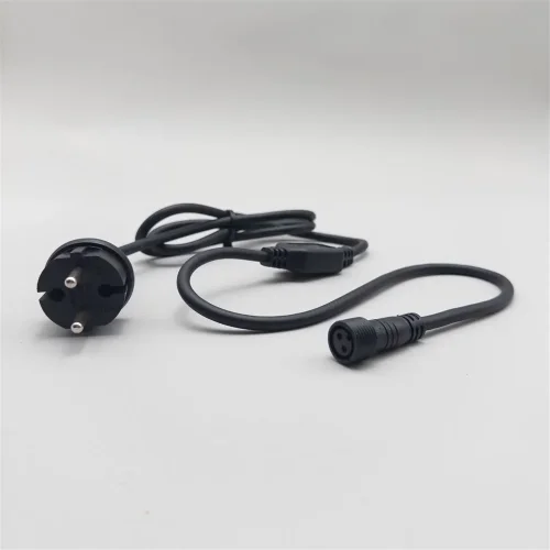 Кабель питания 1,5м с Выпрямителем для Каучуковых и ПВХ Нитей 220В, Провод Черный Каучук, IP65. Фото 2.