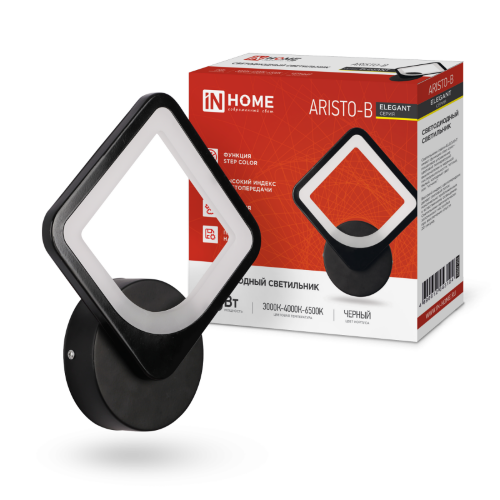 Светильник светодиодный ELEGANT ARISTO-B 15Вт 230В 3000-6500K 1200Лм STEP COLOR черный IN HOME - Фото