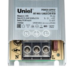UET-WAS-120B20 24V IP20 Блок питания ультратонкий, 120Вт, Металлический корпус, TM Uniel