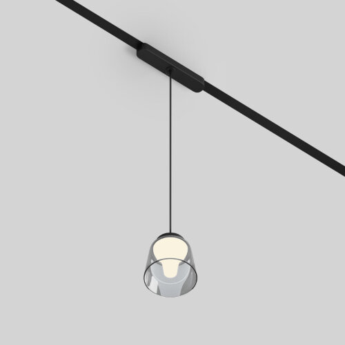 DK5317-BK Светильник для трека Air, серия Hang 3000 со светодиодом, ?90*86mm, 48V DC, 4W, RA?95, 120°, 3000K, IP20, черный, алюминий, стекло, акрил.