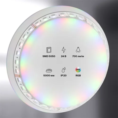 Светодиодная лента 24В 5050 21Вт/м Цветная (RGB) 5м IP20 (Белый) 20037 - фото 6