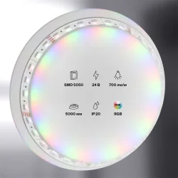 Светодиодная лента 24В 5050 21Вт/м Цветная (RGB) 5м IP20 (Белый) 20037