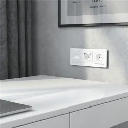 Накладка для двойной розетки Еthernet RJ-45 белый акрил W1191141