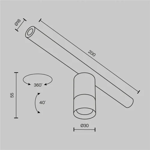 Светильник Фокус / Focus Led для системы освещения Axity 3000/6000К 5Вт 36° (Черный) C103CL-5W3-6K-B - фото 10