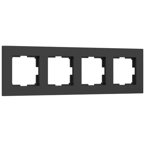Рамка из поликарбоната на 4 поста Slab черный софт W0042908 - фото