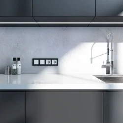 Рамка из поликарбоната на 4 поста Slab черный софт W0042908