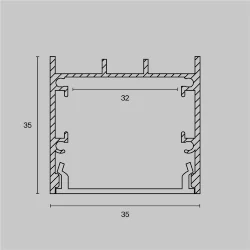 Алюминиевый профиль накладной-подвесной 35x35 (Серебро, 2 м), ALM-3535B-S-2M (Серебро) ALM-3535B-S-2M