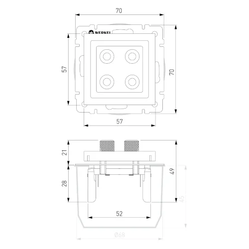 Акустическая розетка (Hammaer серебряный) W1285006 - фото 4