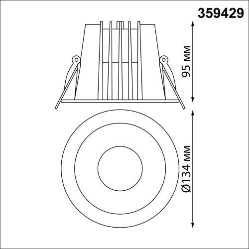Встраиваемый светодиодный светильник с переключателем цветовой температуры «Novotech» 359429, серия: LANG. Фото 3.