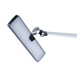 ULM-D110 15W-3000-6500K-DIM SILVER Светильник настольный светодиодный с беспроводной зарядкой телефонов, Сенсорный выключатель, Диммер, Серебристый, TM Uniel