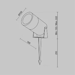 Ландшафтный светильник Bern 3000K 15Вт IP 65 (Графит)