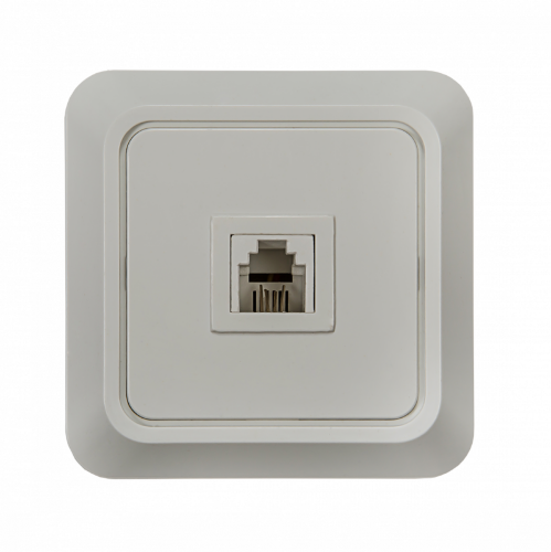 Розетка телефонная BOLLETO белая накладная 7034 IN HOME - Фото