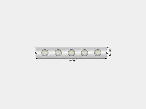 Светодиодная лента Wallwasher  2835, 48 LED/м, 18 Вт/м, 24В , IP67, Цвет: Теплый белый, SWG-248-24-WW20/45-67. Фото 2