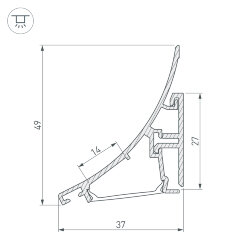 Профиль KARNIZ-R-2000 ANOD (Arlight, Алюминий) 021649