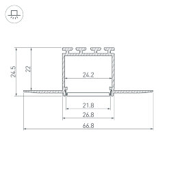 Профиль PLS-LOCK-Н25-F-HIDE-3000 (Arlight, Алюминий) 044851