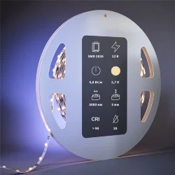 Светодиодная лента Ultra 12В 2835 4,8Вт/м 2700К 5м IP 20 201102 (Белый)