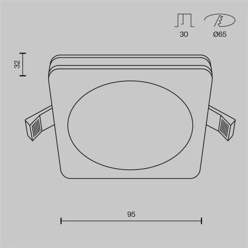 Встраиваемый светильник Phanton 3000K 1x7Вт 120° (Черный) - фото 2