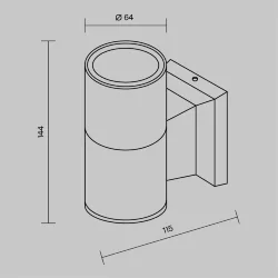 Настенный светильник (бра) Bowery GU10х1 50Вт IP 54 (Серый)