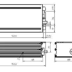 Драйвер влагозащищённый для светодиодов 105W/530-1050мА 65-157V IP67 | потенциометр | ECXe 1050.453 | - Vossloh-Schwabe