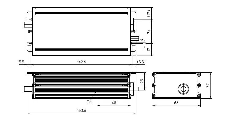 Драйвер влагозащищённый для светодиодов 105W/530-1050мА 65-157V IP67 | потенциометр | ECXe 1050.453 | - Vossloh-Schwabe. Фото 4