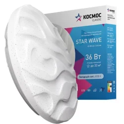 Светильник светодиодный Classic STAR WAVE 36Вт 6500К 2628лм 230В 382х64мм настен./потолочн. КОСМОС KCStar36W_6500