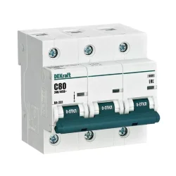 Выключатель автоматический модульный 3п C 80А 10кА ВА-201 DEKraft 13008DEK